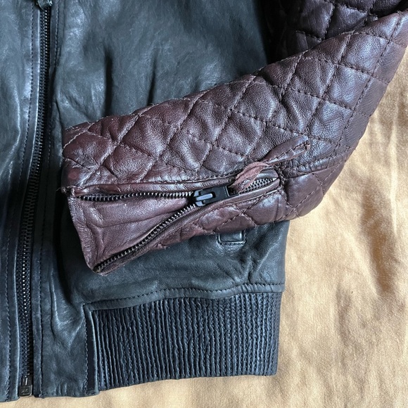 AllSaints Rixey Leather Bomber Sz XS - Picture 6 of 10